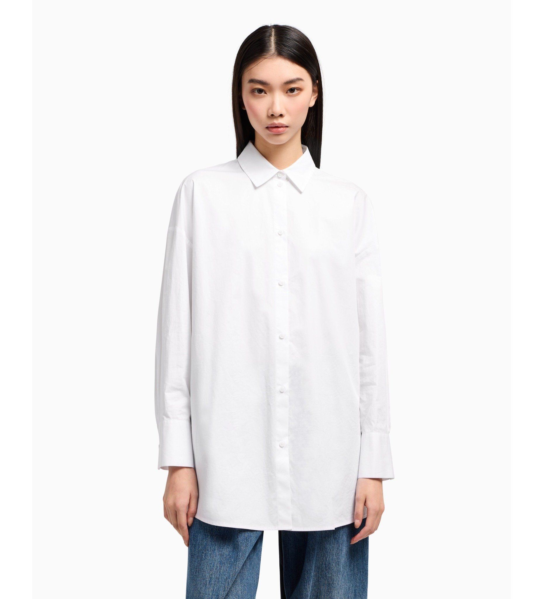 Armani Exchange - Áo sơ mi nữ Ax Long sleeve shirt white