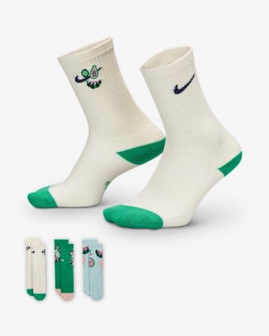 Nike - Bộ ba đôi Vớ thể thao Trẻ Em Everyday Plus Big Kids' Cushioned Crew Sock (3 Pair)