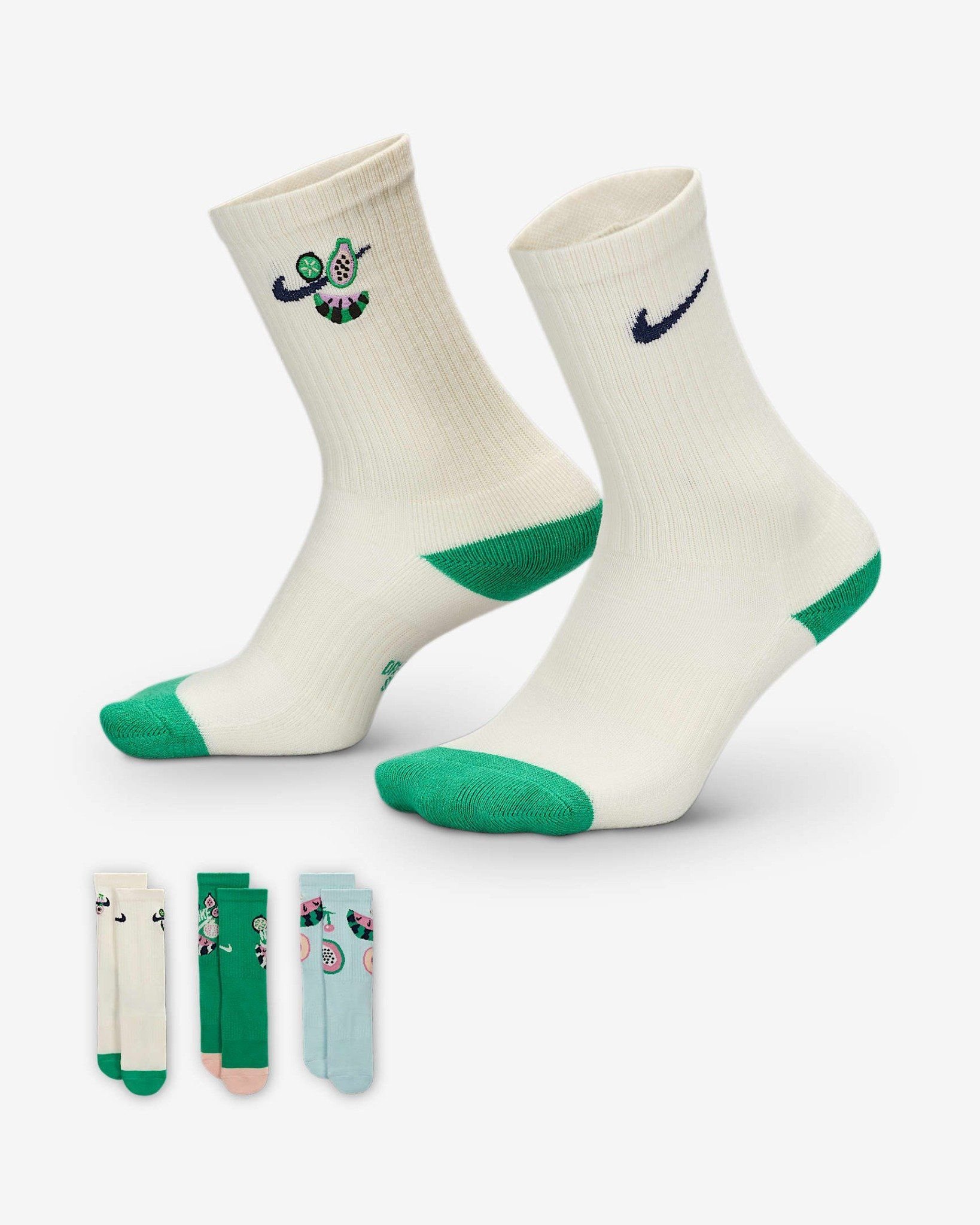 Nike - Bộ ba đôi Vớ thể thao Trẻ Em Everyday Plus Big Kids' Cushioned Crew Sock (3 Pair)