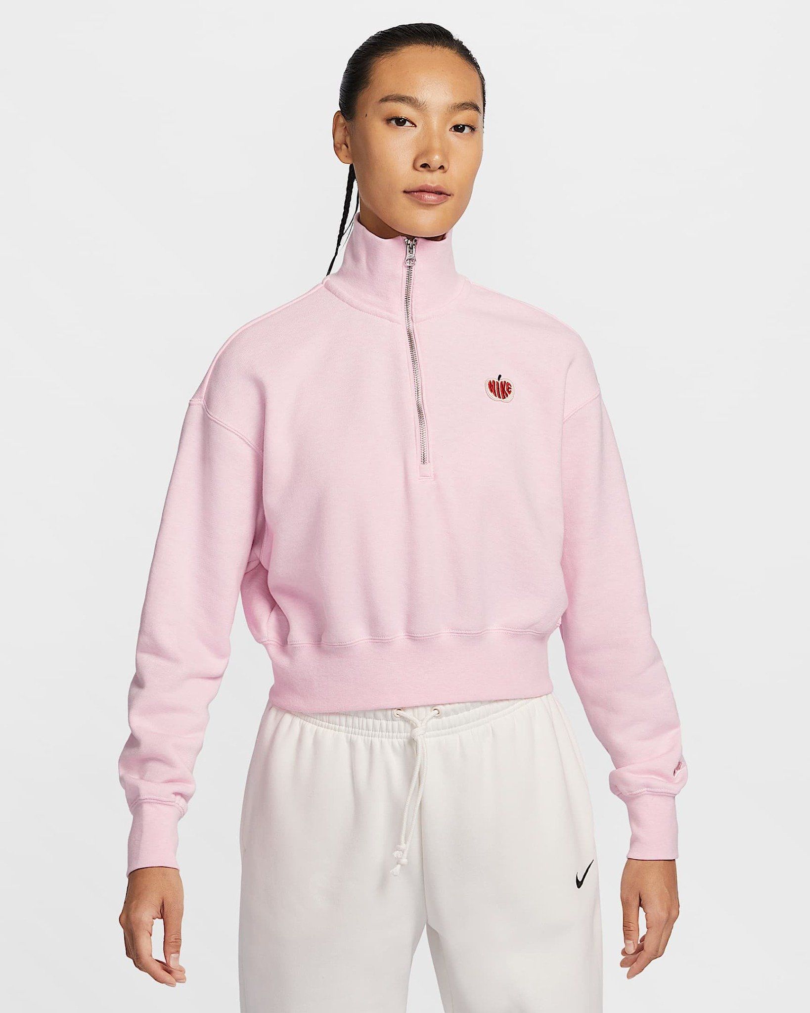 Nike - Áo tay dài thể thao Nữ Sportswear Phoenix Fleece Women's 1/2-Zip Cropped Sweatshirt