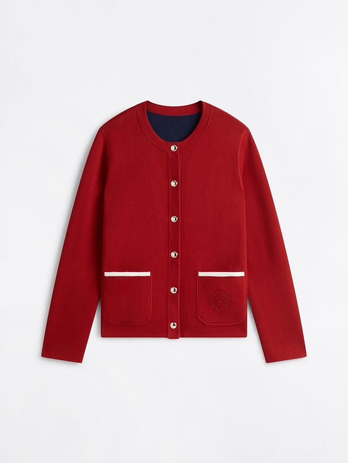 Tommy Hilfiger - Áo khoác len tay dài nữ Reversible Crew Neck Cardigan