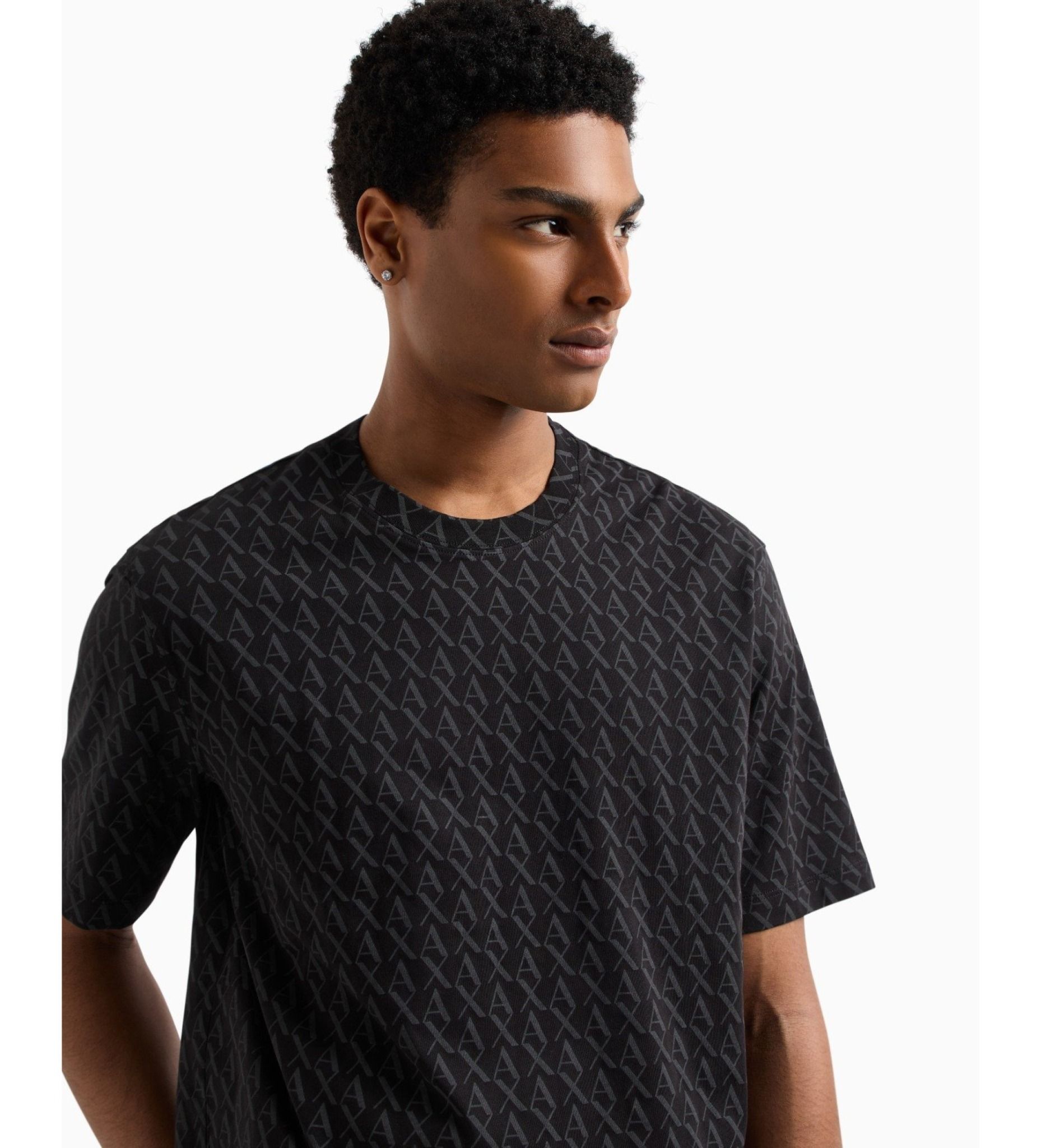 Armani Exchange - Áo phông thời trang nam Ax T-shirt Estamp black