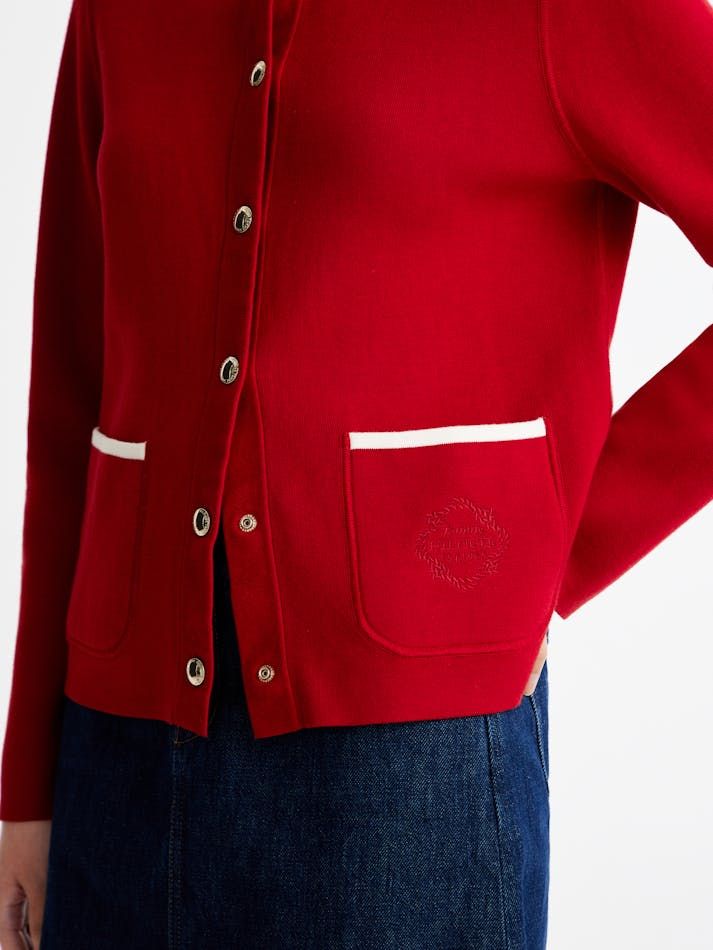 Tommy Hilfiger - Áo khoác len tay dài nữ Reversible Crew Neck Cardigan