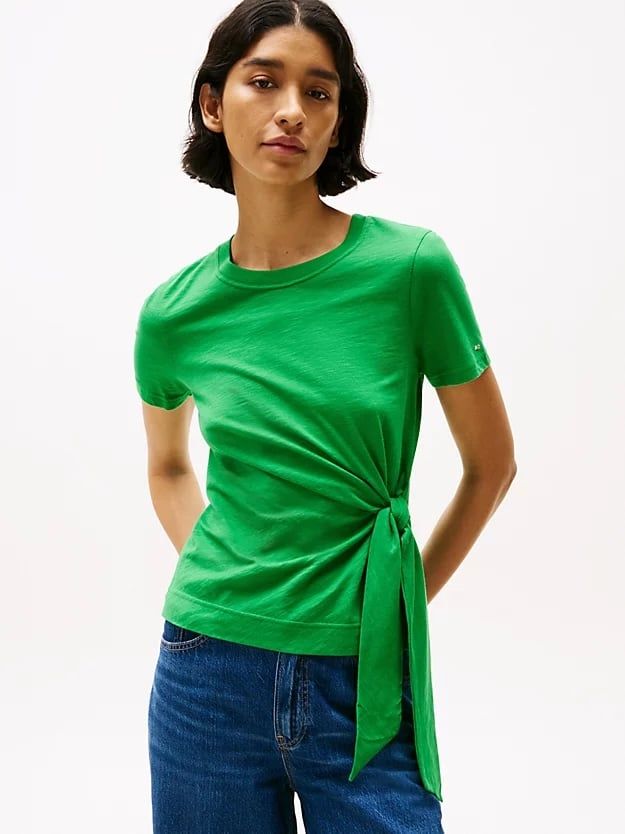 Tommy Hilfiger - Áo tay ngắn nữ Side Knot Crew Neck T-Shirt
