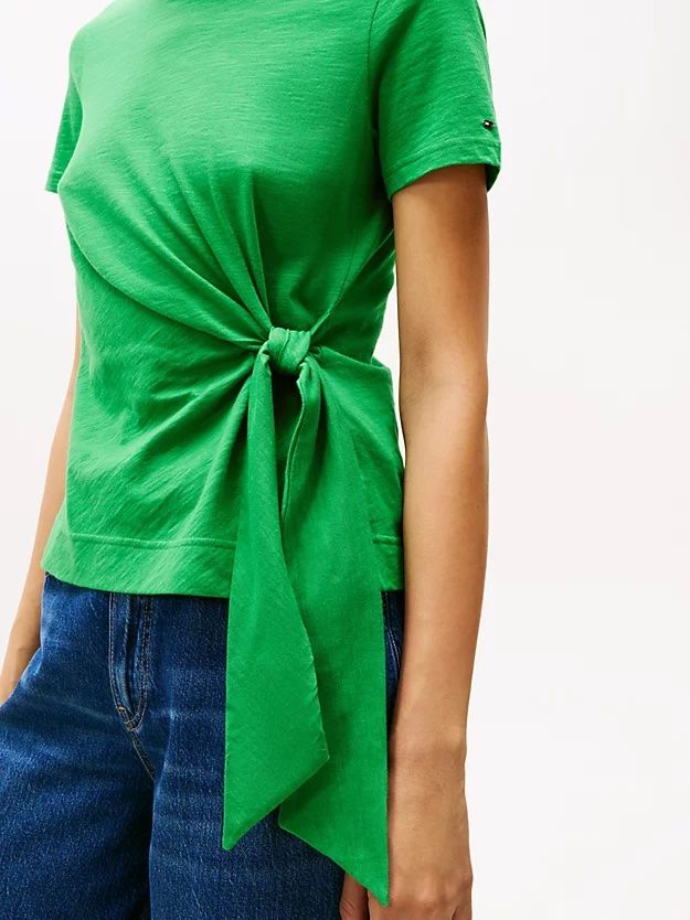 Tommy Hilfiger - Áo tay ngắn nữ Side Knot Crew Neck T-Shirt