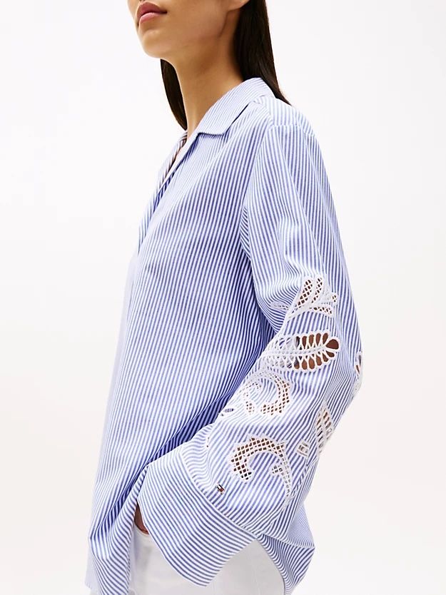 Tommy Hilfiger - Áo sơ mi tay dài nữ Broderie Anglaise Cotton Shirt