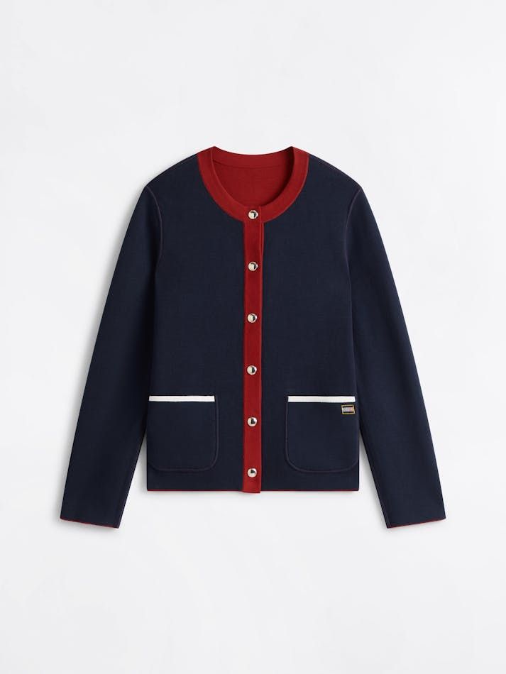 Tommy Hilfiger - Áo khoác len tay dài nữ Reversible Crew Neck Cardigan