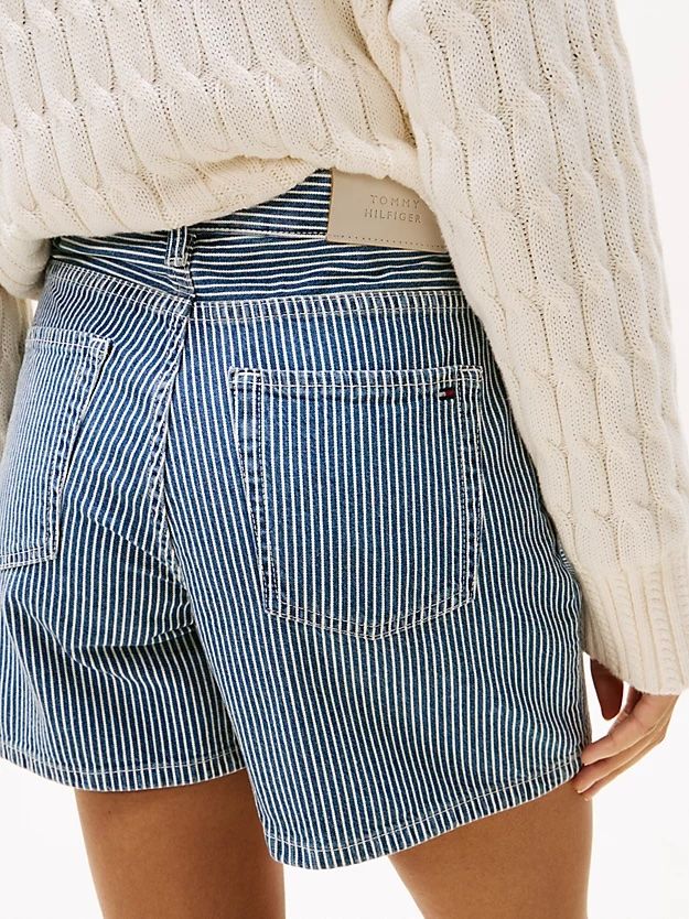 Tommy Hilfiger - Quần ngắn nữ Stripe Flared Denim Shorts