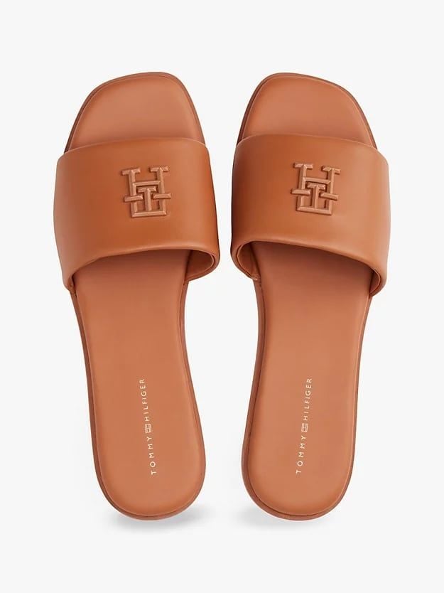 Tommy Hilfiger - Dép quai ngang nữ TH Monogram Leather Mules
