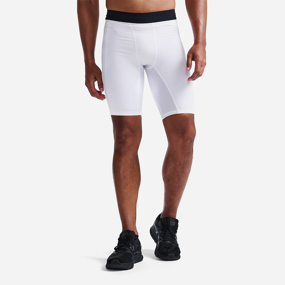 2Xu - Quần ngắn ống bó thể thao nam Base Layer Comp Running (Trắng)