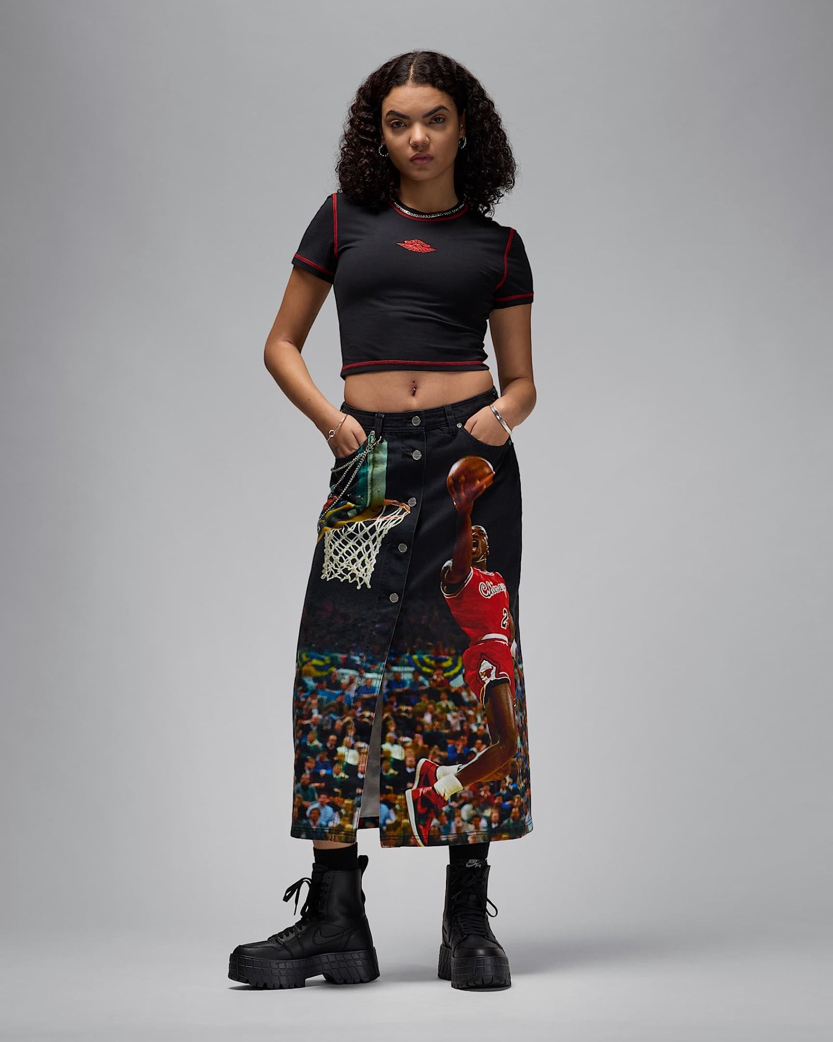 Nike - Áo tay ngắn thể thao Nữ Jordan Rare Air Women's Cropped Short-Sleeve T-Shirt