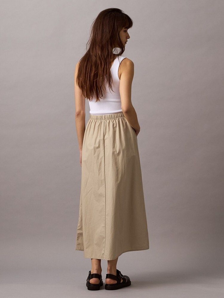 Calvin Klein - Váy dài CK nữ Poplin Pull On Midi Skirt