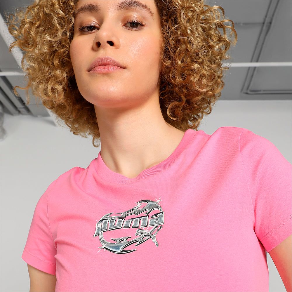 Puma - Áo thun tay ngắn nữ Graphics Hyper Girl Baby Fast Lifestyle Tee