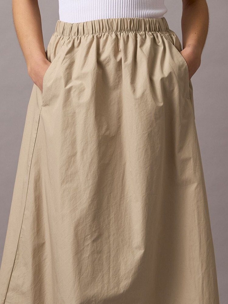 Calvin Klein - Váy dài CK nữ Poplin Pull On Midi Skirt