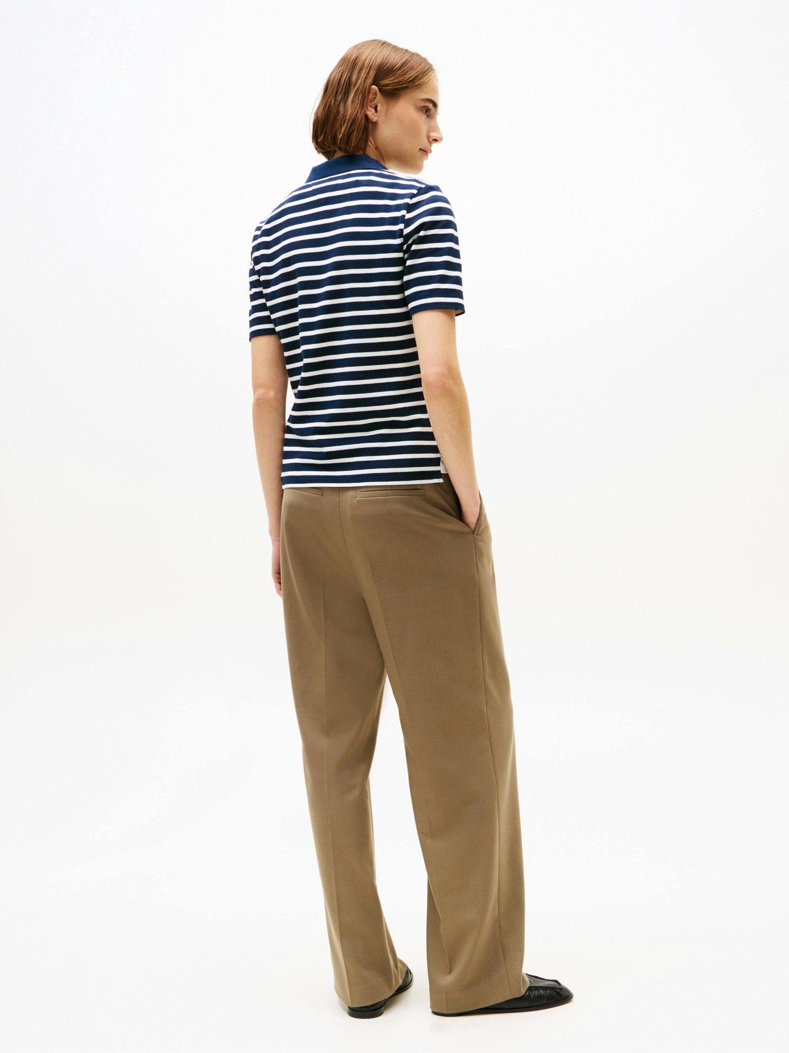 Tommy Hilfiger - Áo polo tay ngắn nữ 1985 Collection Flag Embroidery Regular Polo