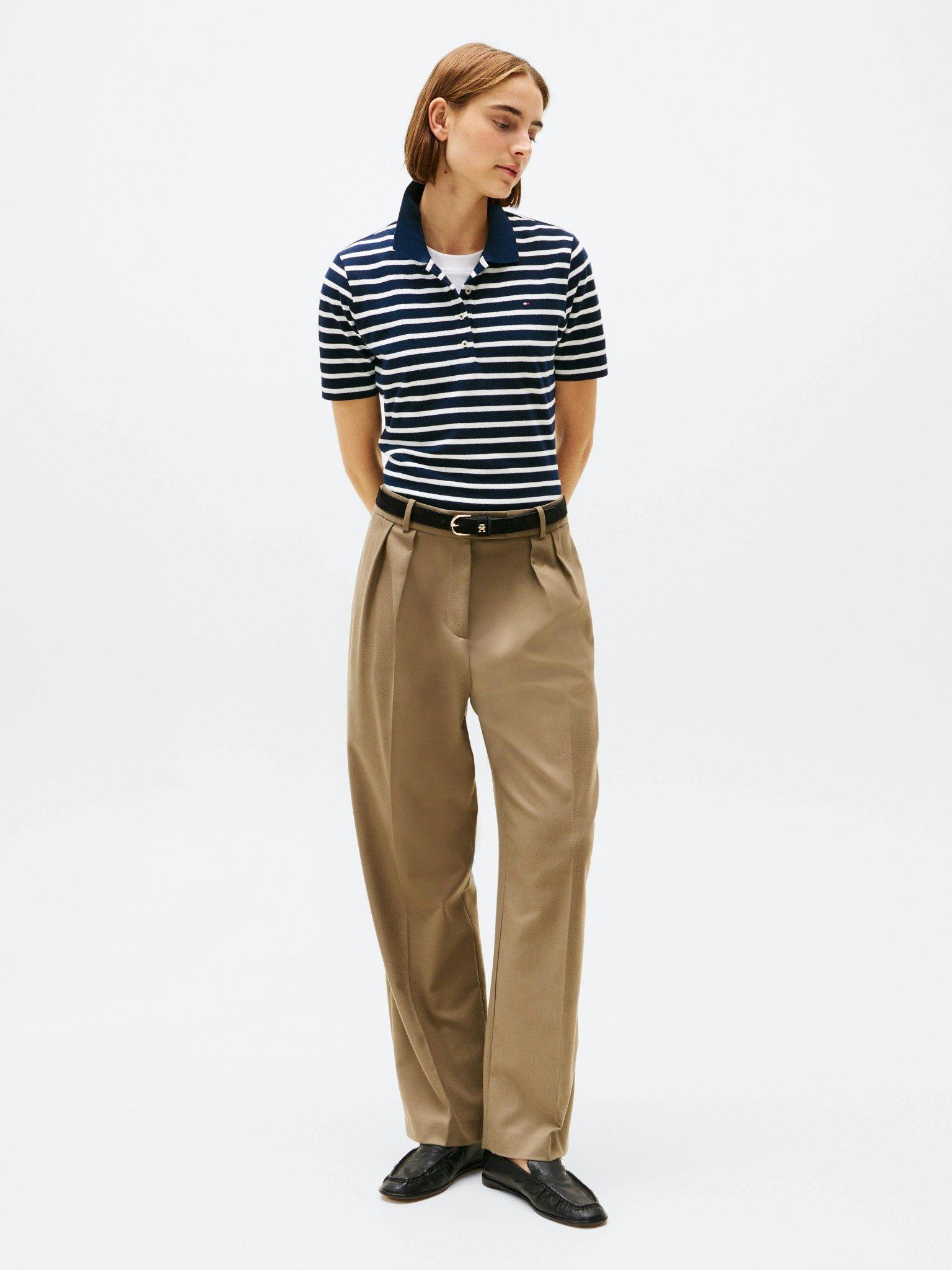 Tommy Hilfiger - Áo polo tay ngắn nữ 1985 Collection Flag Embroidery Regular Polo