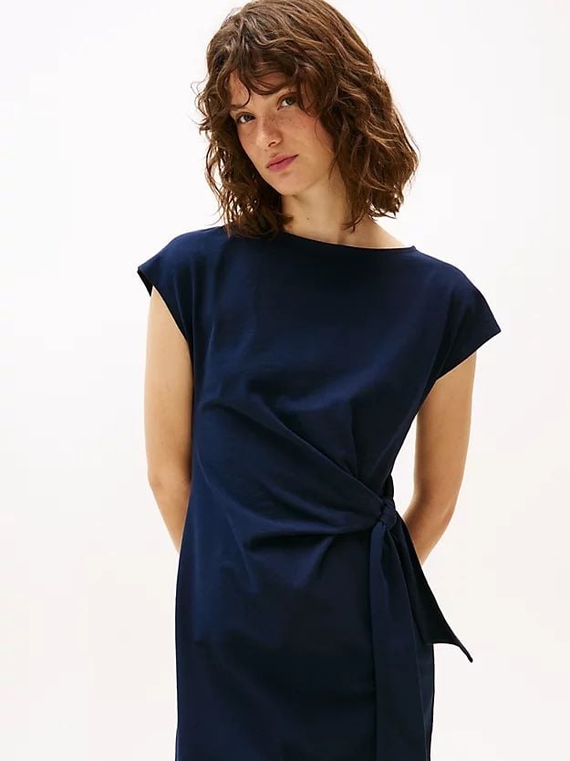 Tommy Hilfiger - Đầm nữ Boat Neck Slim Midi Dress