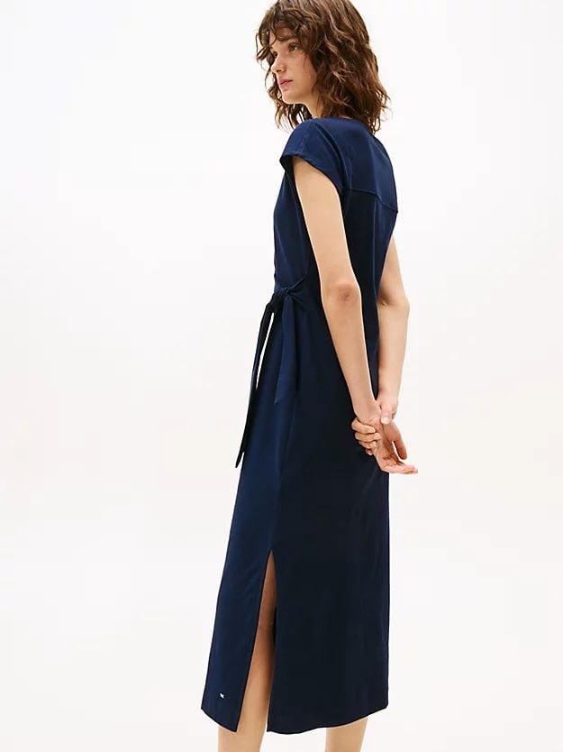 Tommy Hilfiger - Đầm nữ Boat Neck Slim Midi Dress
