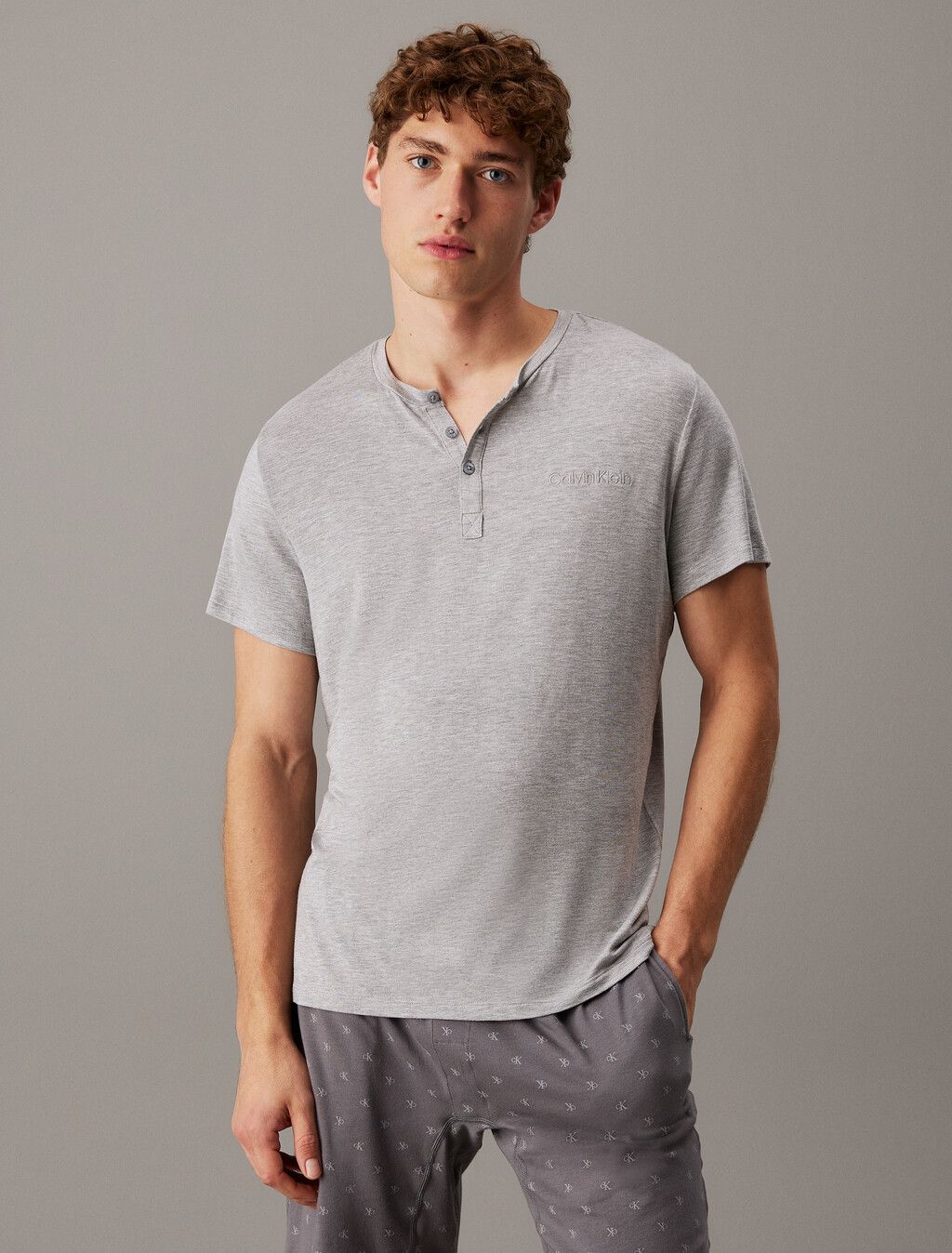 Calvin Klein - Áo ngủ CK nam Ultra Soft Modal Henley Sleep T-Shirt