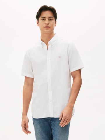 Tommy Hilfiger - Áo sơ mi tay ngắn nam TH Seersucker Solid Shirt