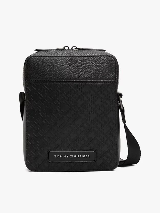 Tommy Hilfiger - Túi đeo chéo nam TH Monogram Pebble Grain Reporter Bag