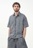 Armani Exchange - Áo sơ mi nam AX Men's Grey Short Sleeve Shirt with Bandana Pattern