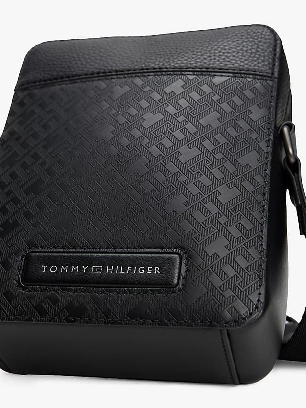 Tommy Hilfiger - Túi đeo chéo nam TH Monogram Pebble Grain Reporter Bag