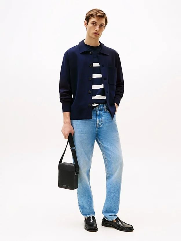 Tommy Hilfiger - Túi đeo chéo nam TH Monogram Pebble Grain Reporter Bag