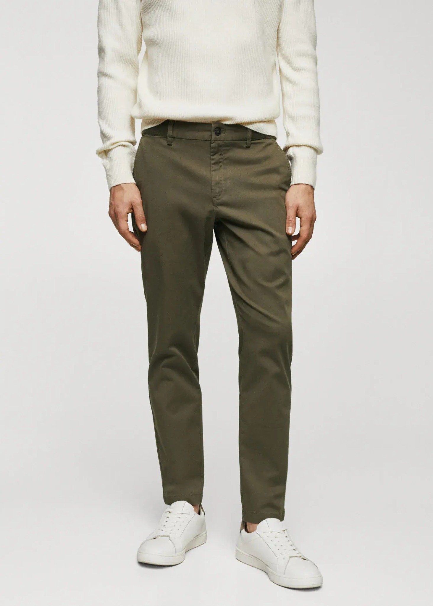 Mango - Quần dài nam Cotton tapered crop pants