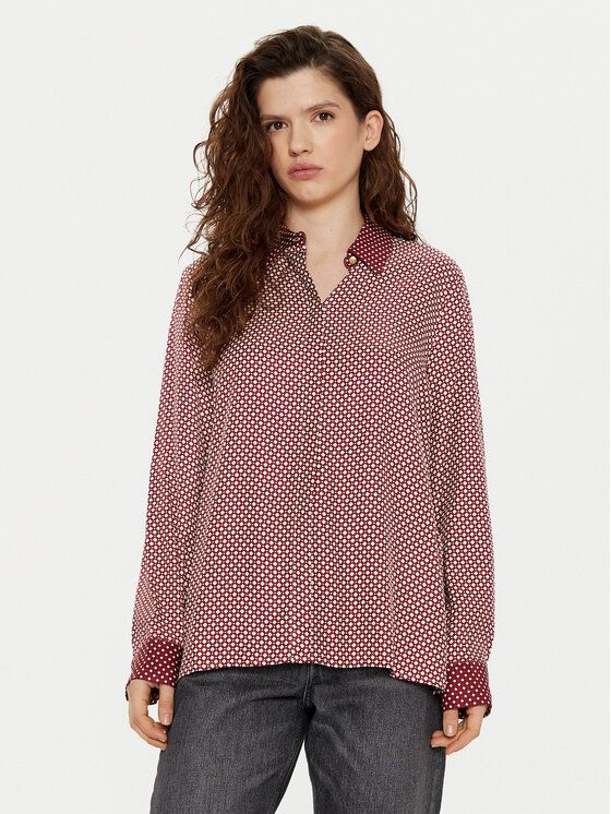 Tommy Hilfiger - Áo sơ mi tay dài nữ Fluid Viscose Printed Relaxed Shirt