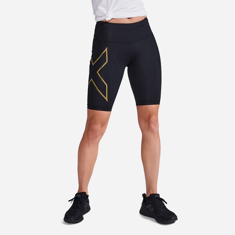 2Xu - Quần ngắn ống bó nữ Light Speed Mid-Rise Comp Running