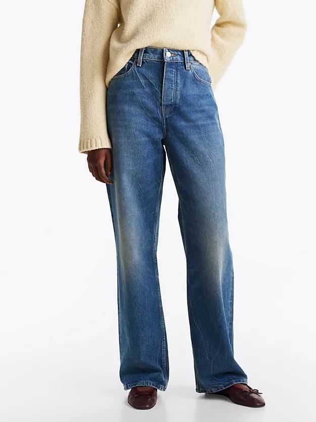 Tommy Hilfiger - Quần jeans ống đứng nữ Mid Rise Straight Leg Jeans