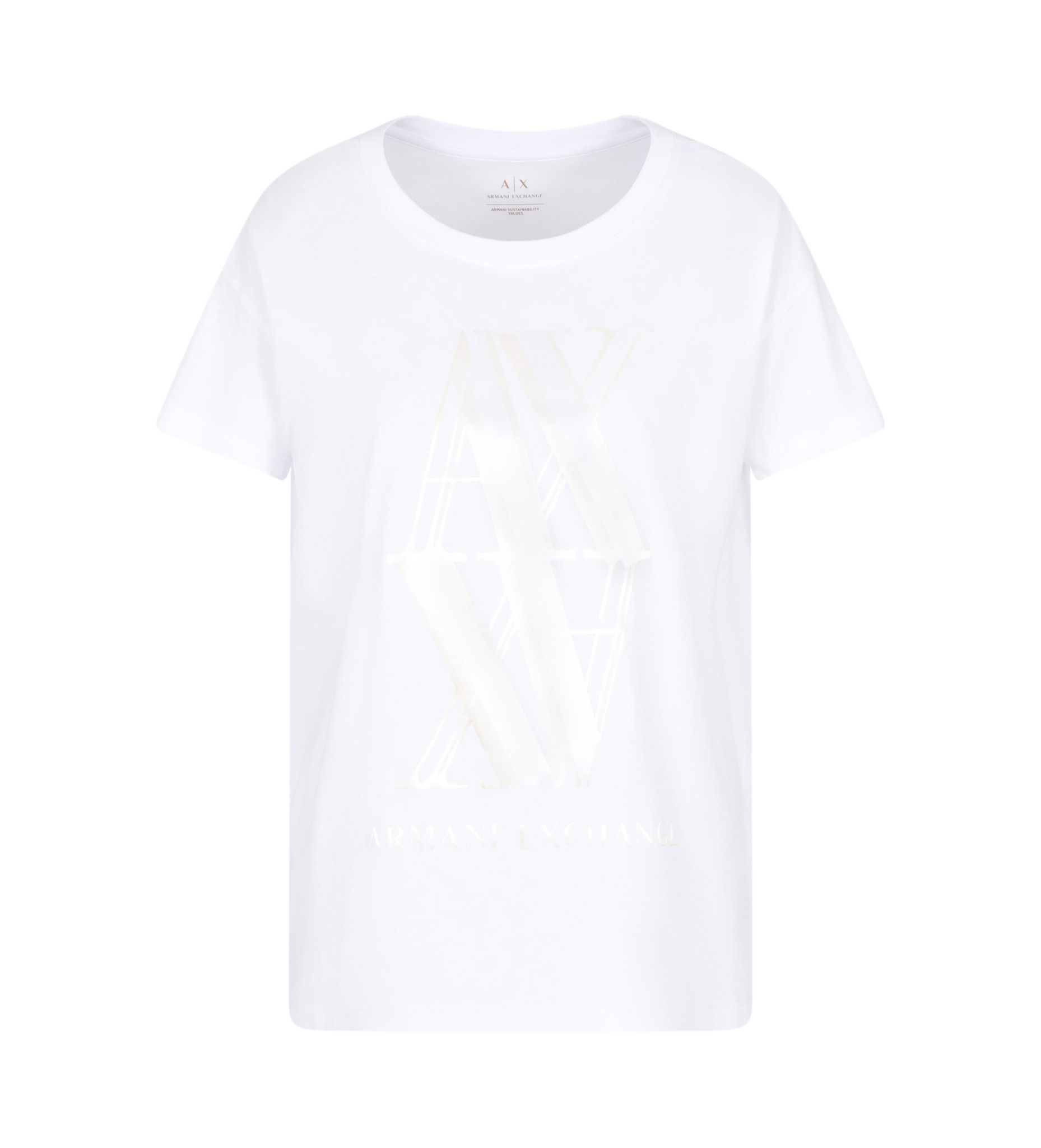 Armani Exchange - Áo thun thời trang nữ Ax Boyfit short sleeve t-shirt white