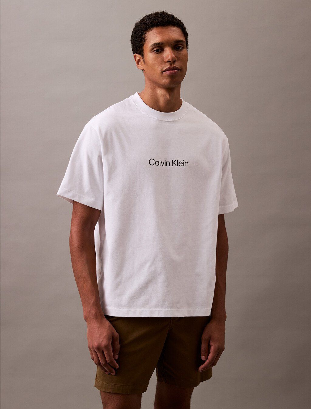 Calvin Klein - Áo phông thời trang nam CK Logo Crew Neck Tee