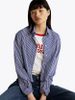 Tommy Hilfiger - Áo sơ mi tay dài nữ Stripe Poplin Cropped Relaxed Shirt