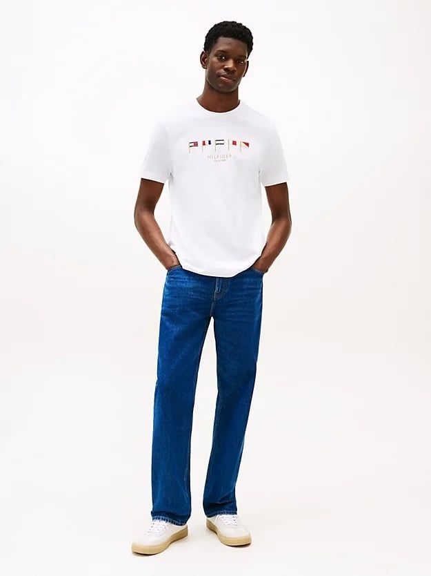 Tommy Hilfiger - Áo thun tay ngắn nam Multi-Flag Embroidery Crew Neck T-Shirt
