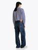 Tommy Hilfiger - Áo sơ mi tay dài nữ Stripe Poplin Cropped Relaxed Shirt