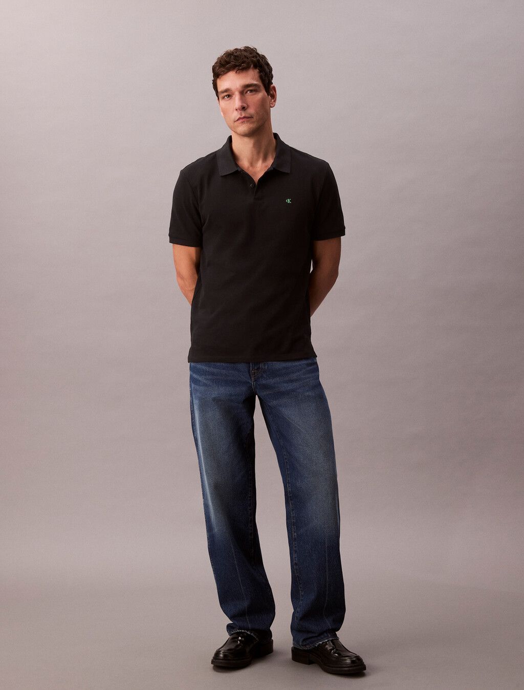 Calvin Klein - Áo polo tay ngắn nam CK Monogram Pique Polo