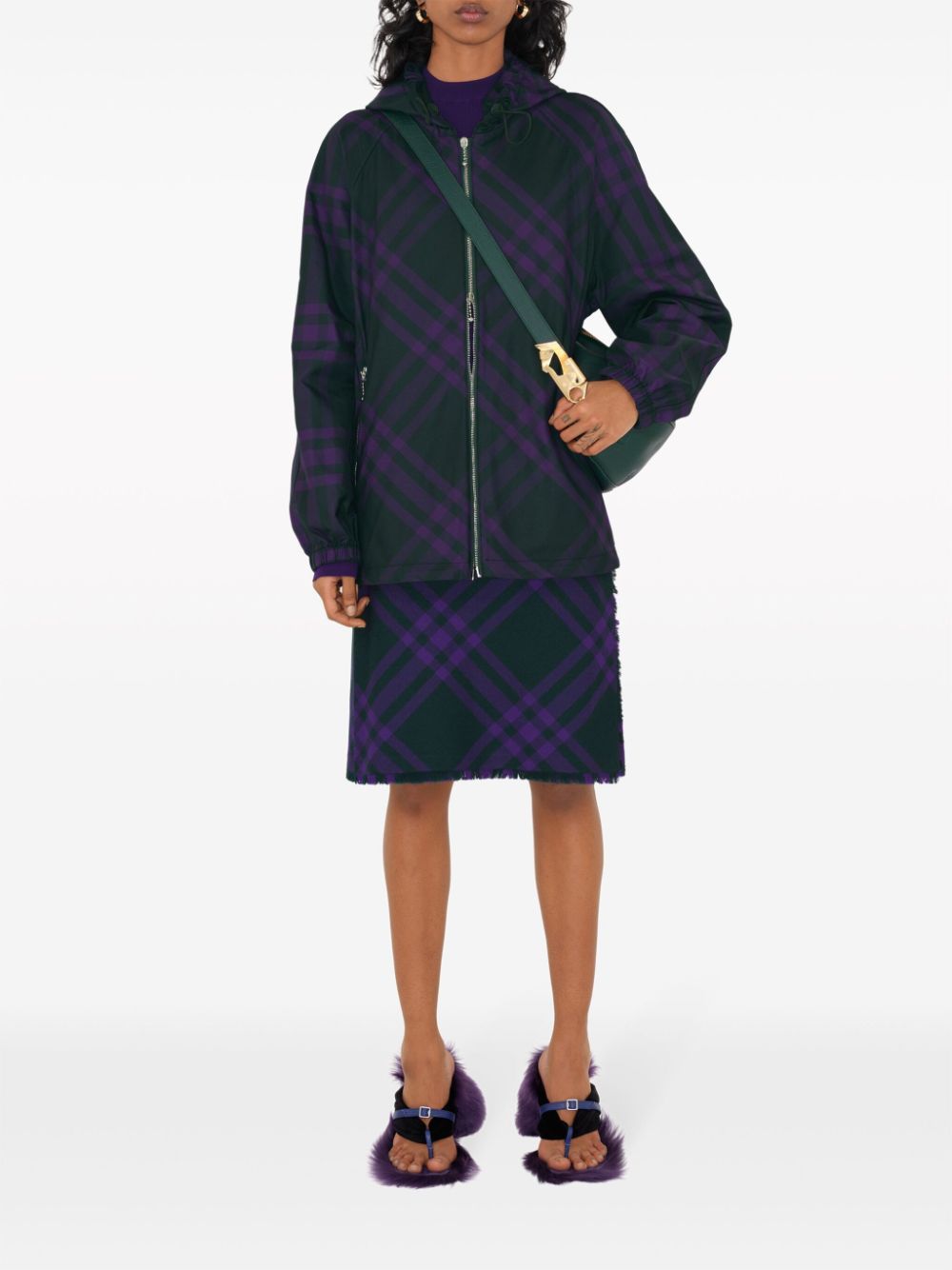 Burberry - Áo khoác nữ Check-pattern Hooded Jacket