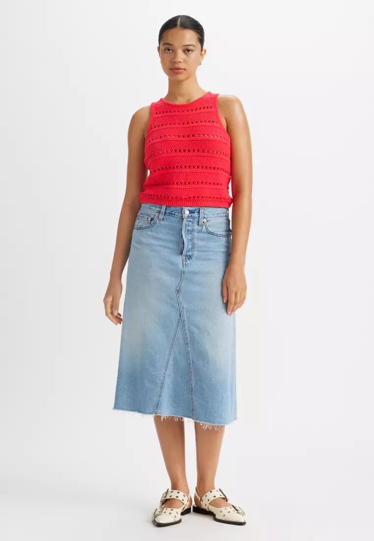 Levi's - Váy jeans nữ Women's High-Rise A-Line Deconstructed Skirt