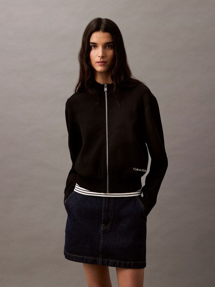 Calvin Klein - Áo khoác ấm CK nữ Half Milano Zip Bomber With Cotton