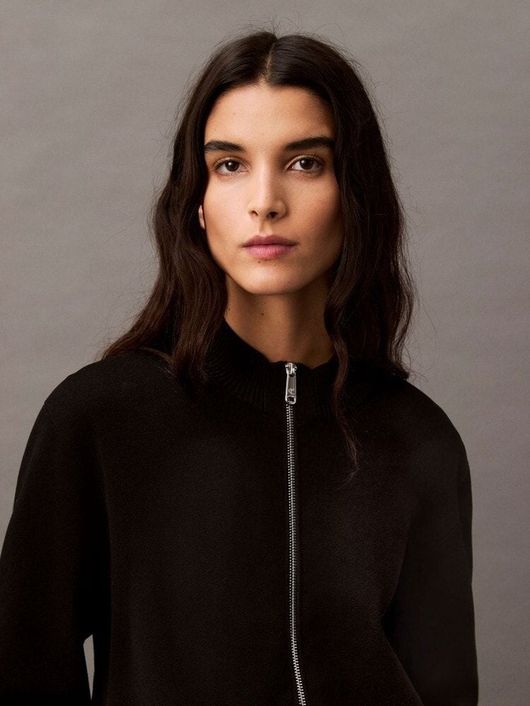 Calvin Klein - Áo khoác ấm CK nữ Half Milano Zip Bomber With Cotton
