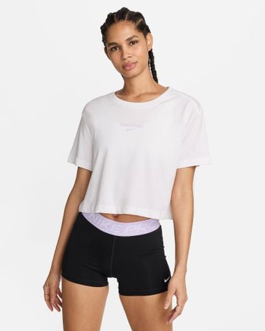 Nike - Áo thun tay ngắn thể thao Nữ Pro Women's Dri-FIT Short-Sleeve Cropped Tee