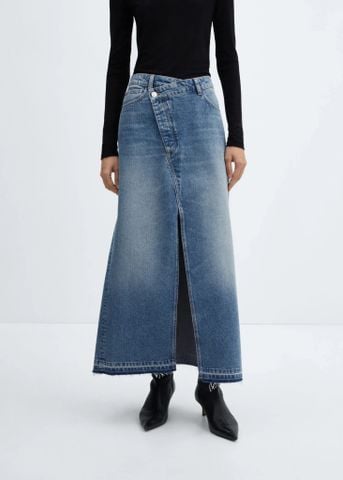 Mango - Chân váy jeans nữ Asymmetrischer Jeansrock Skirt