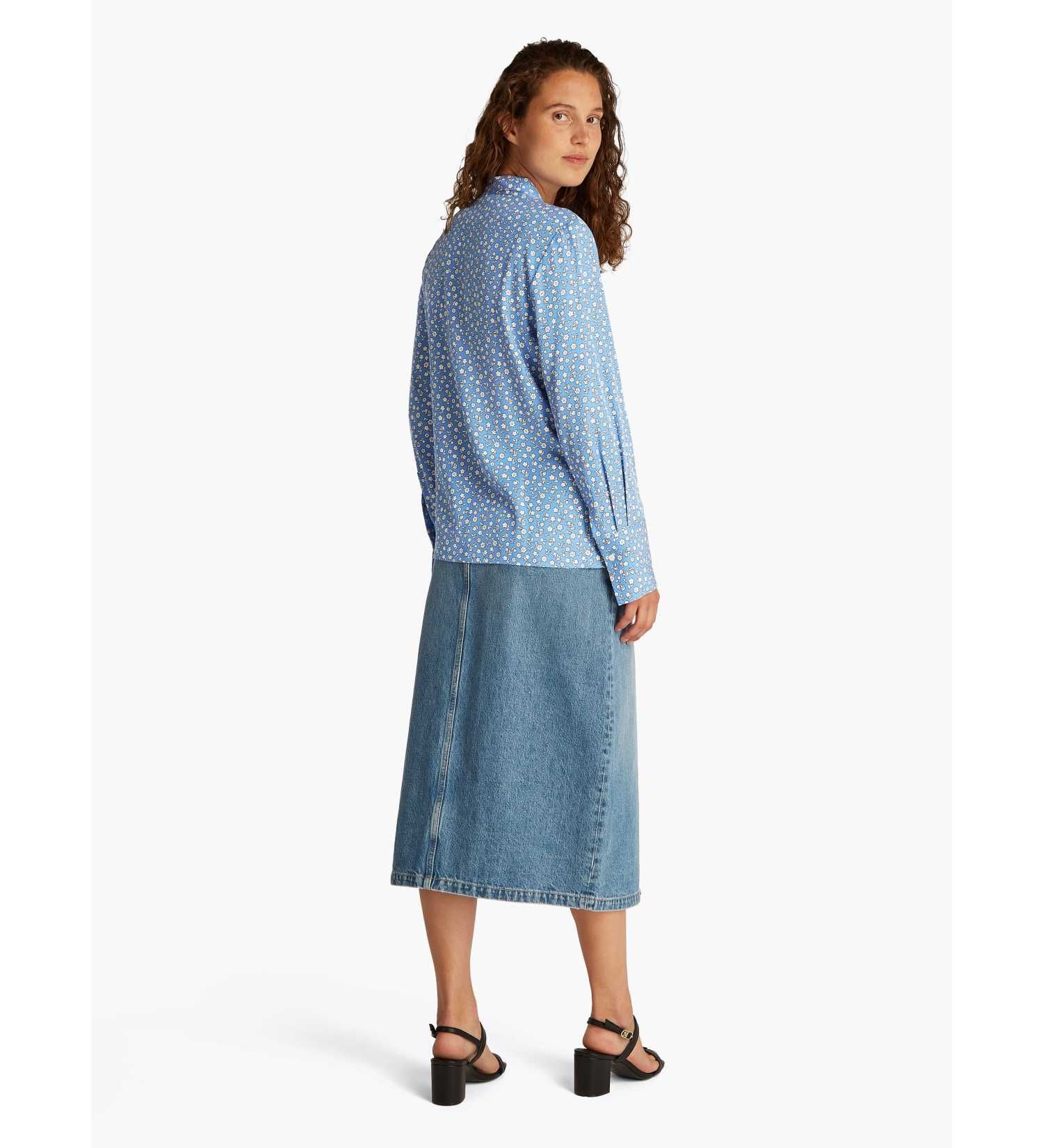 Tommy Hilfiger - Áo thời trang tay dài nữ Fluid Viscose Bow Long BLOUSE