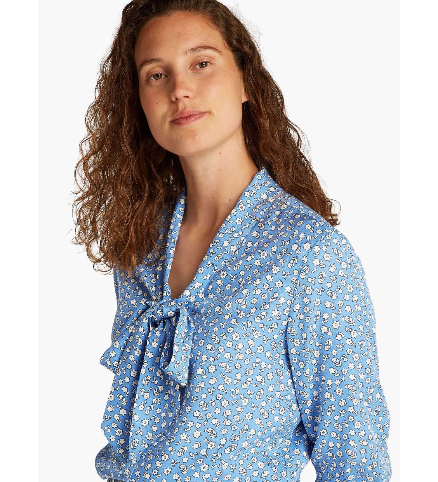 Tommy Hilfiger - Áo thời trang tay dài nữ Fluid Viscose Bow Long BLOUSE