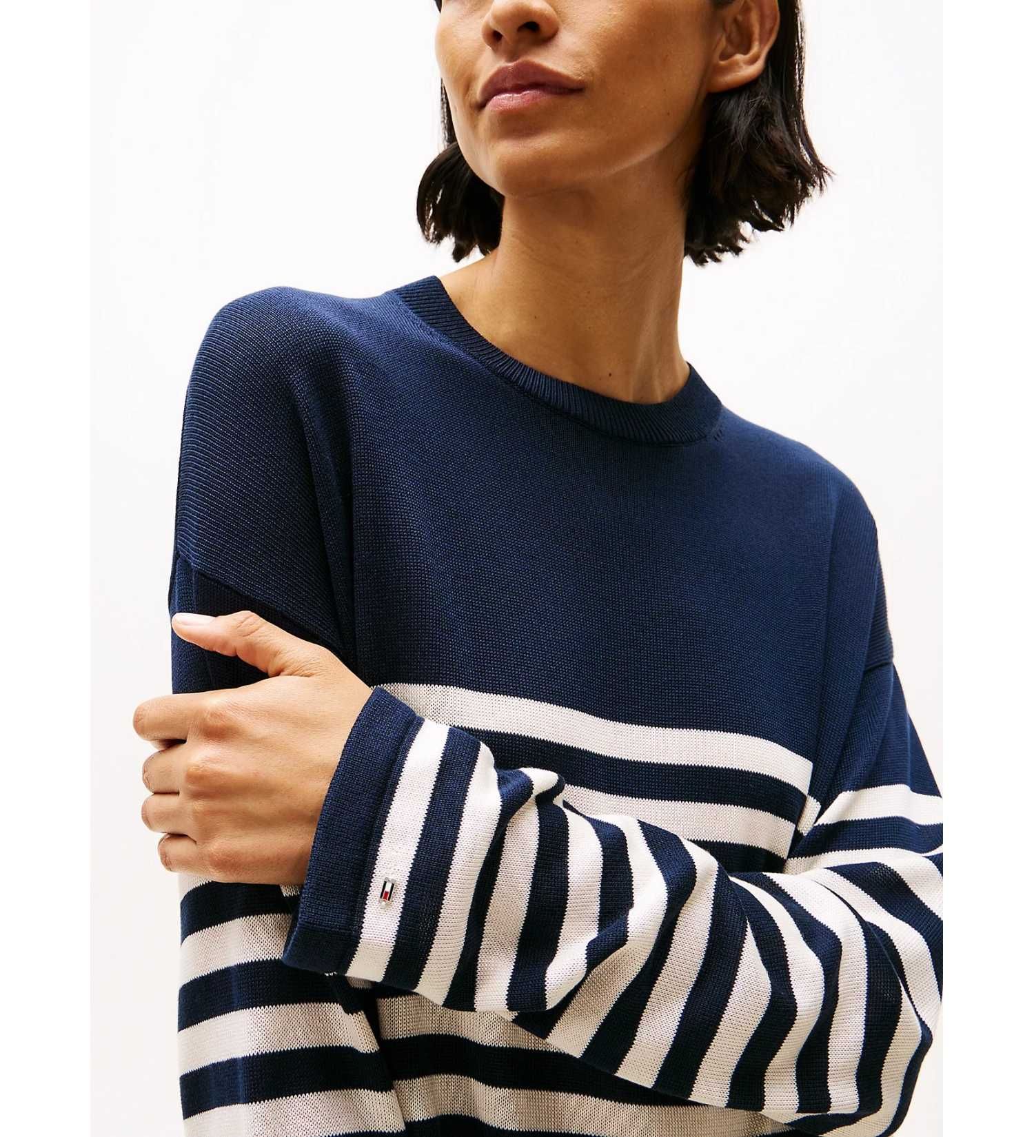 Tommy Hilfiger - Áo len tay dài nữ Lyocell Silk Relaxed Sweater