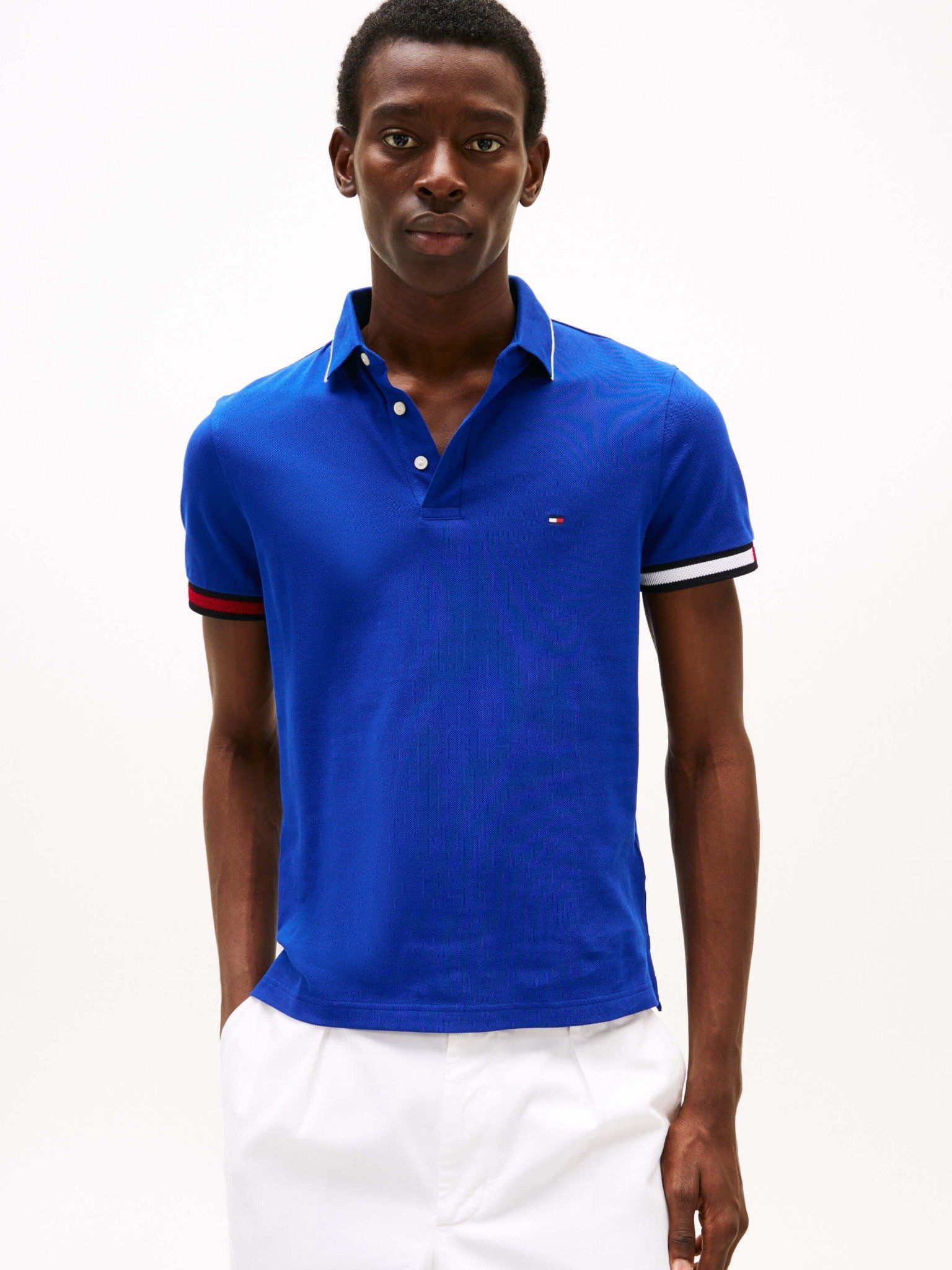 Tommy Hilfiger - Áo polo tay ngắn nam Flag Cuff Slim Fit Polo