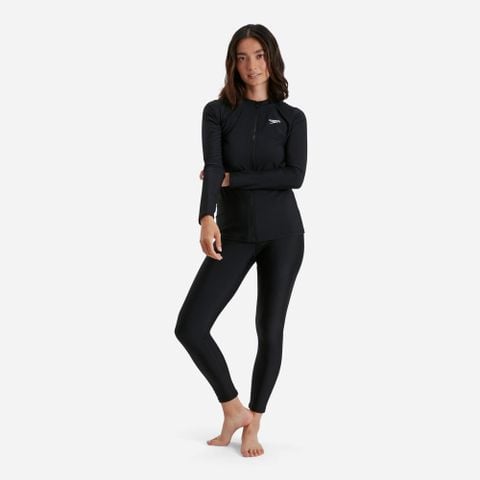 Speedo - Áo bơi tay dài chống nắng nữ Zip Sunt Swimming