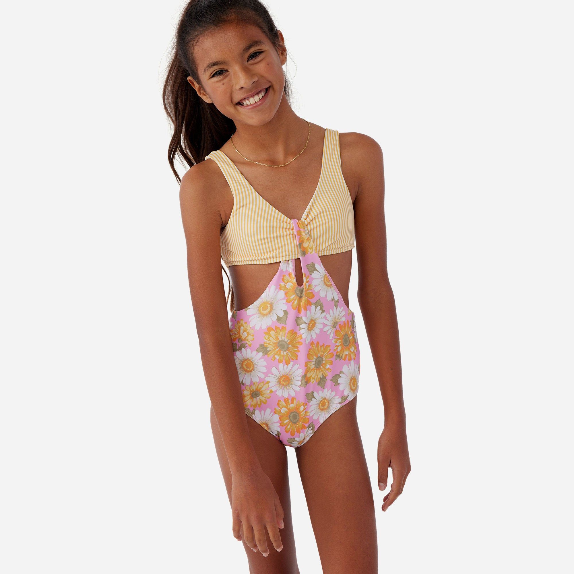 Oneill - Đồ bơi bé gái Girls' Sunnyside Floral Loop One Piece